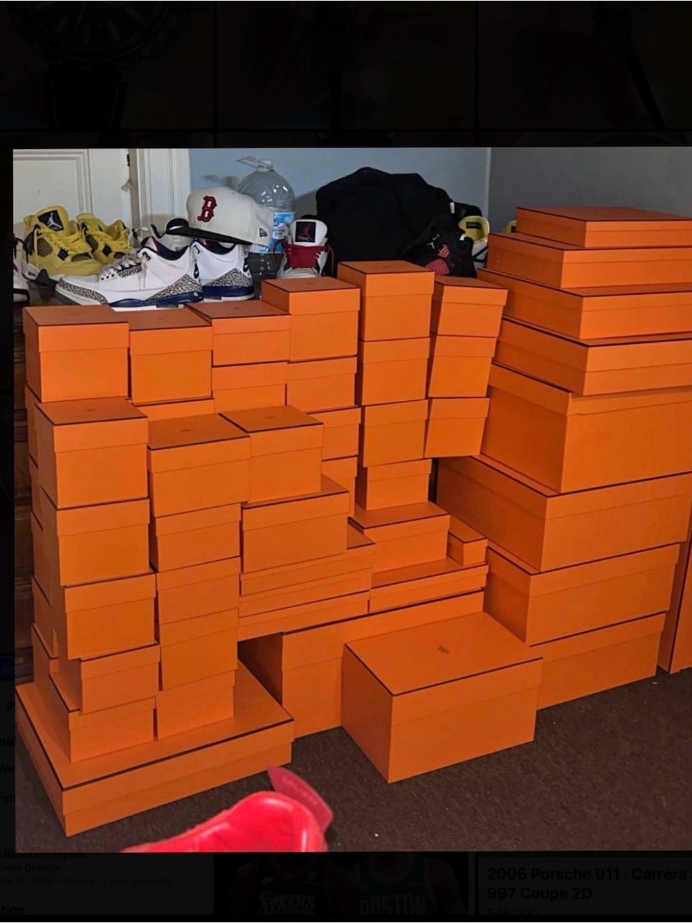 Stack of 50 Orange Hermes Luxury Boxes from 2025 collection